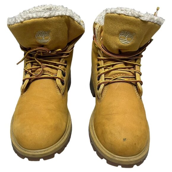 Timberland Sherpa Fleece Fold-Down Winter Designer Streetwear Low Boots - Picture 3 of 5